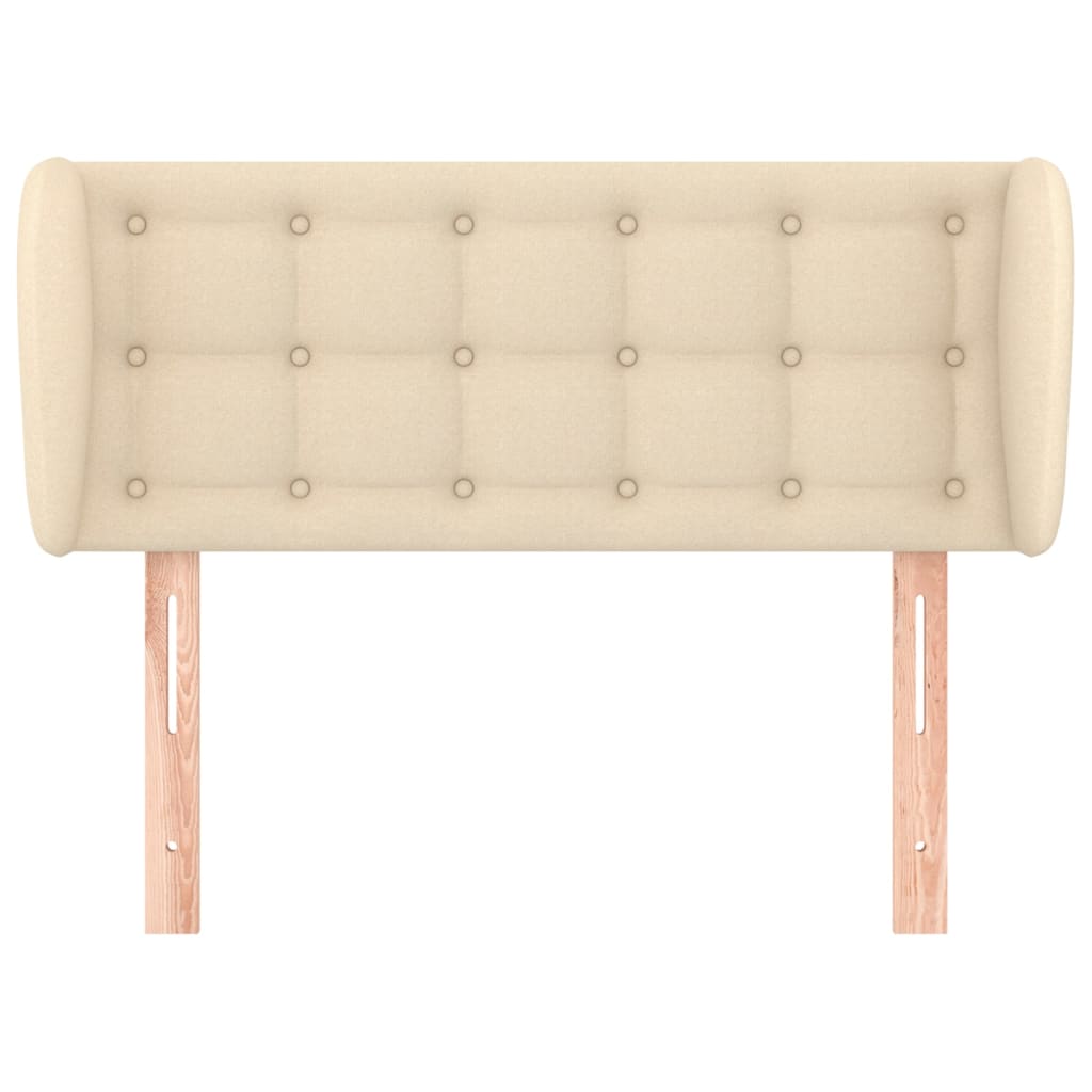 Κεφαλάρι με Πτερύγια Κρεμ 83 x 23 x 78/88 εκ. Υφασμάτινο - PAKOBAZAAR