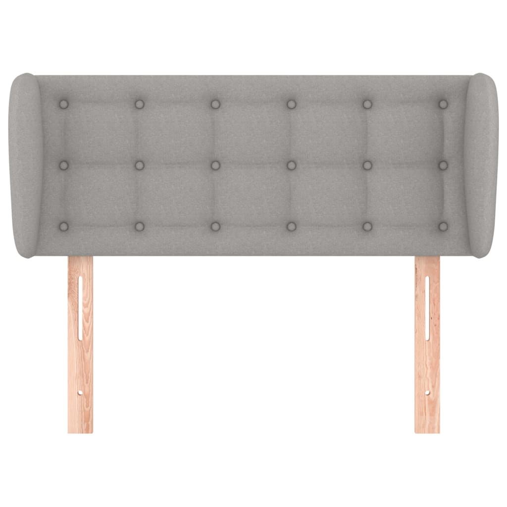 Κεφαλάρι με Πτερύγια Ανοιχτό Γκρι 93x23x78/88 εκ. Υφασμάτινο - PAKOBAZAAR