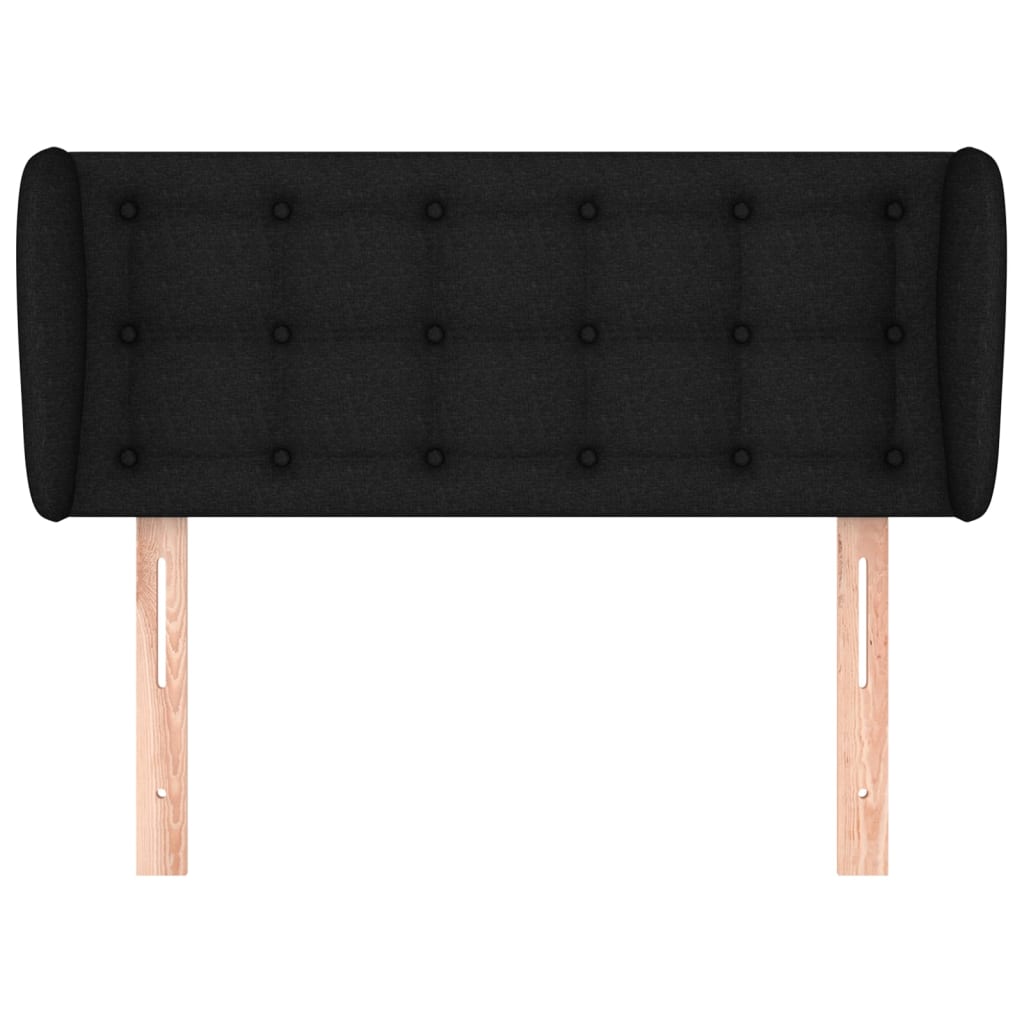 Κεφαλάρι με Πτερύγια Μαύρο 103x23x78/88 εκ. Υφασμάτινο - PAKOBAZAAR