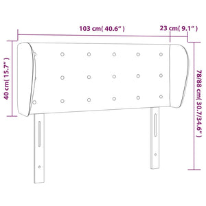 Κεφαλάρι με Πτερύγια Σκούρο Καφέ 103x23x78/88 εκ. Υφασμάτινο - PAKOBAZAAR