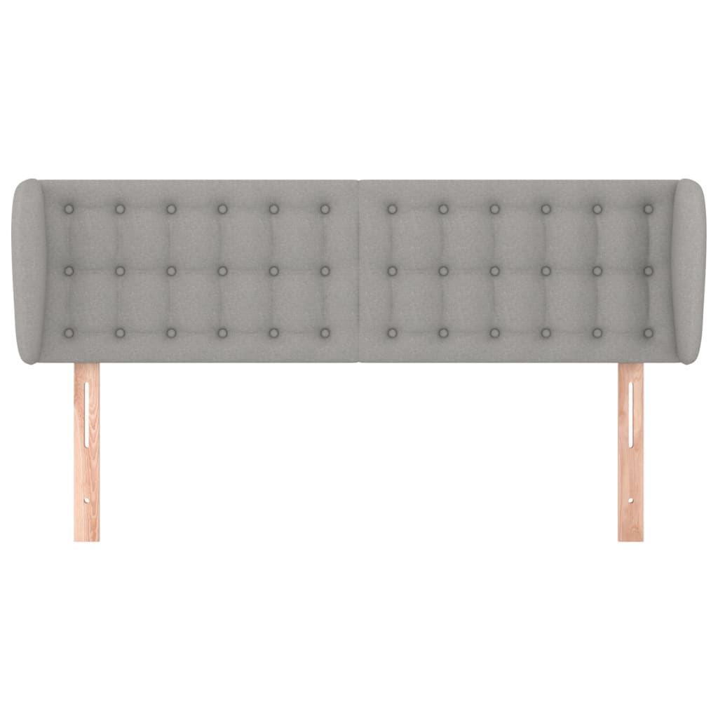 Κεφαλάρι με Πτερύγια Ανοιχτό Γκρι 147x23x78/88 εκ. Υφασμάτινο - PAKOBAZAAR