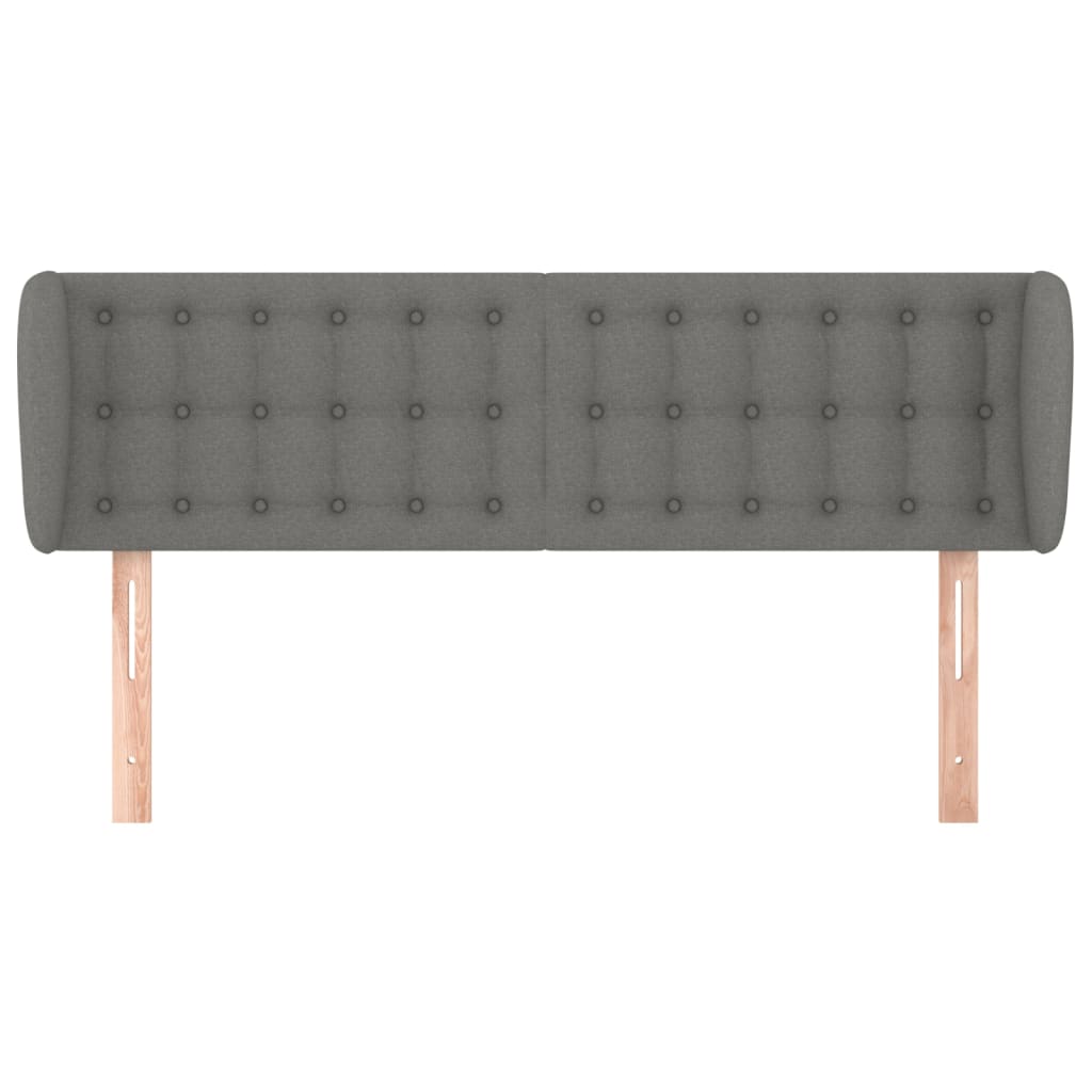 Κεφαλάρι με Πτερύγια Σκούρο Γκρι 147 x 23 x 78/88εκ. Υφασμάτινο - PAKOBAZAAR