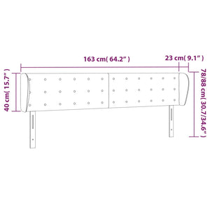 Κεφαλάρι με Πτερύγια Σκούρο Καφέ 163x23x78/88 εκ. Υφασμάτινο - PAKOBAZAAR