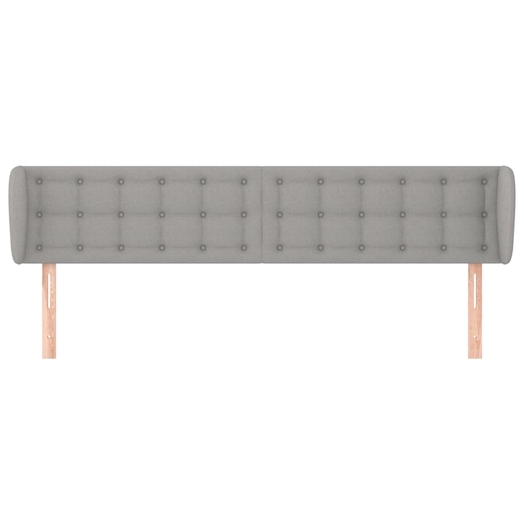 Κεφαλάρι με Πτερύγια Ανοιχτό Γκρι 183x23x78/88 εκ. Υφασμάτινο - PAKOBAZAAR
