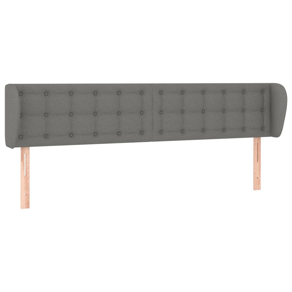 Κεφαλάρι με Πτερύγια Σκούρο Γκρι 183x23x78/88 εκ. Υφασμάτινο - PAKOBAZAAR