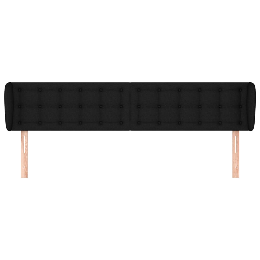 Κεφαλάρι με Πτερύγια Μαύρο 183x23x78/88 εκ. Υφασμάτινο - PAKOBAZAAR