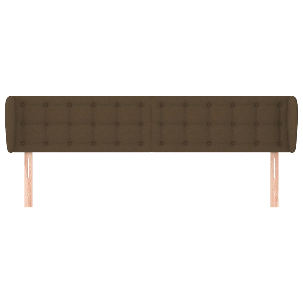 Κεφαλάρι με Πτερύγια Σκούρο Καφέ 183x23x78/88 εκ. Υφασμάτινο - PAKOBAZAAR