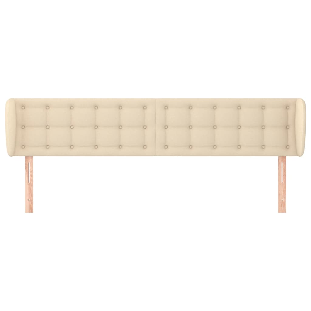 Κεφαλάρι με Πτερύγια Κρεμ 183x23x78/88 εκ. Υφασμάτινο - PAKOBAZAAR