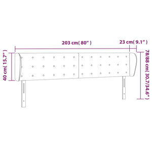 Κεφαλάρι με Πτερύγια Μπλε 203 x 23 x 78/88 εκ. Υφασμάτινο - PAKOBAZAAR