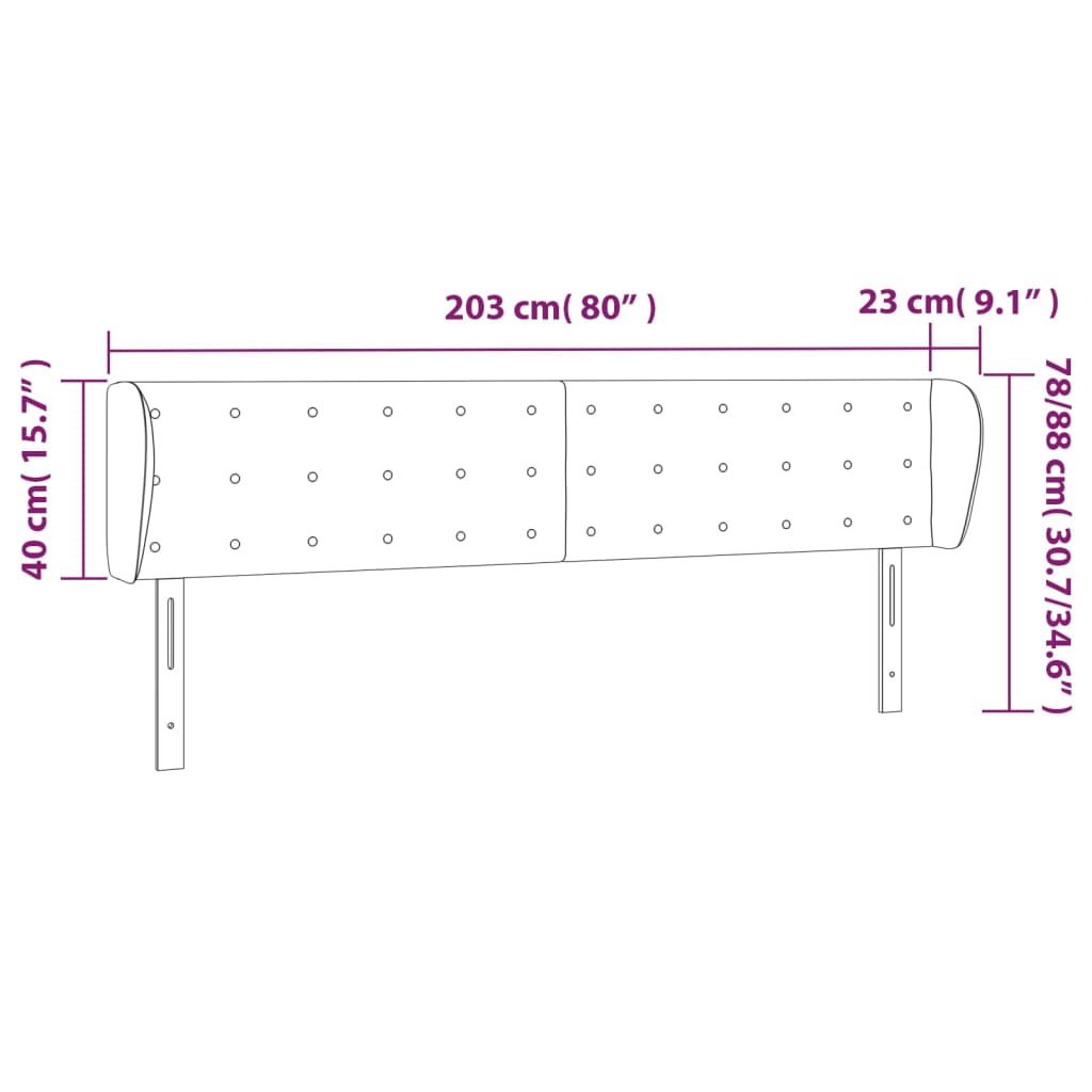 Κεφαλάρι με Πτερύγια Πράσινο 203 x 23 x 78/88 εκ. Υφασμάτινο - Pakobazaar