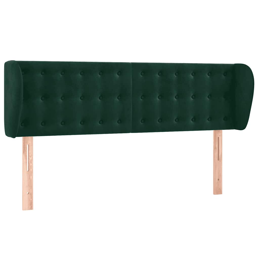 Κεφαλάρι με Πτερύγια Σκούρο Πράσινο 147x23x78/88 εκ. Βελούδινο - PAKOBAZAAR