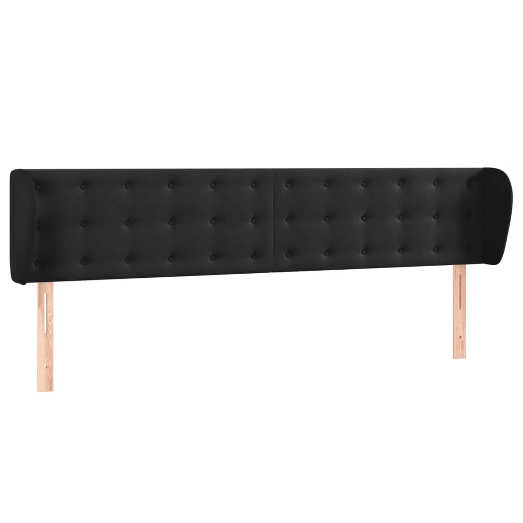 Κεφαλάρι με Πτερύγια Μαύρο 163x23x78/88 εκ. Βελούδινο - PAKOBAZAAR
