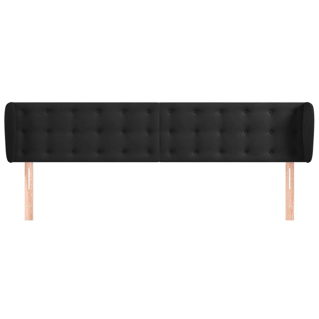 Κεφαλάρι με Πτερύγια Μαύρο 163x23x78/88 εκ. Βελούδινο - PAKOBAZAAR
