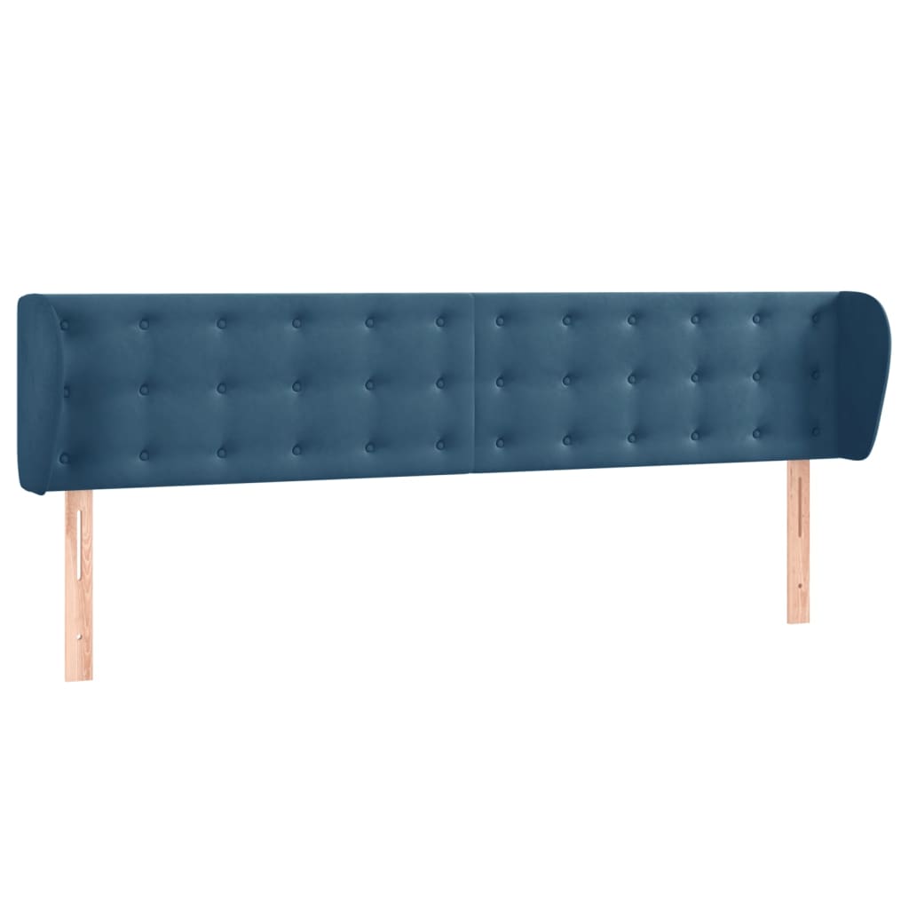 Κεφαλάρι με Πτερύγια Σκούρο Μπλε 163x23x78/88 εκ. Βελούδινο - PAKOBAZAAR