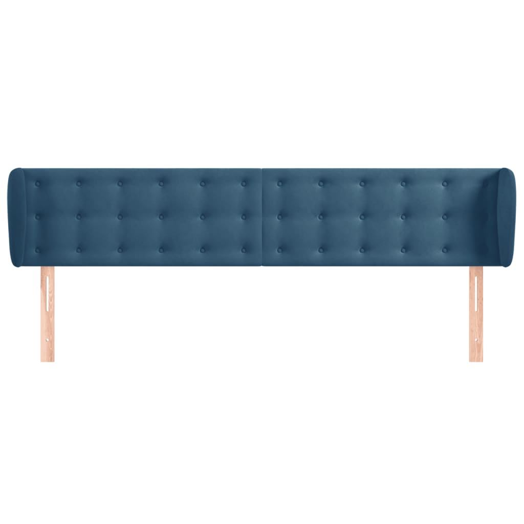 Κεφαλάρι με Πτερύγια Σκούρο Μπλε 163x23x78/88 εκ. Βελούδινο - PAKOBAZAAR