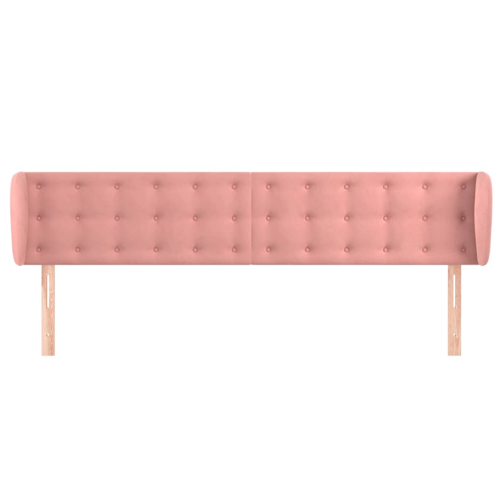 Κεφαλάρι με Πτερύγια Ροζ 163x23x78/88 εκ. Βελούδινο - PAKOBAZAAR