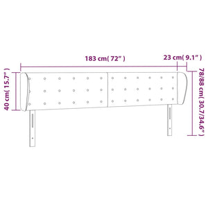 Κεφαλάρι με Πτερύγια Σκούρο Γκρι 183x23x78/88 εκ. Βελούδινο - PAKOBAZAAR