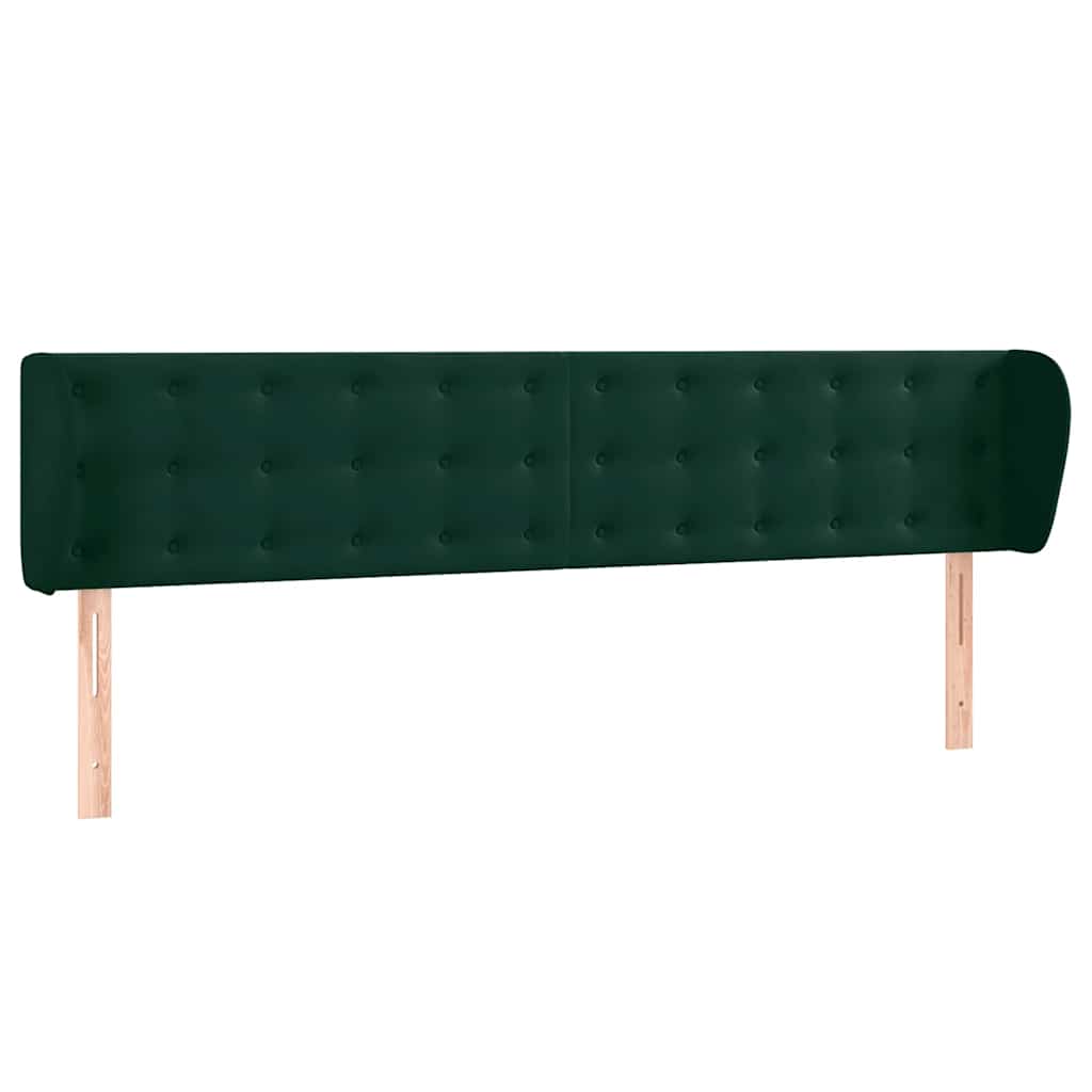 Κεφαλάρι με Πτερύγια Σκούρο Πράσινο 183x23x78/88 εκ. Βελούδινο - Pakobazaar
