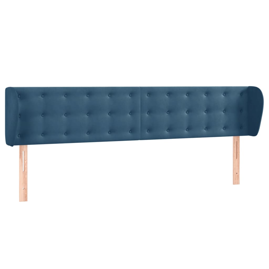 Κεφαλάρι με Πτερύγια Σκούρο Μπλε 183x23x78/88 εκ. Βελούδινο - PAKOBAZAAR