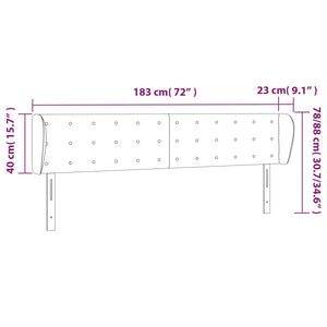 Κεφαλάρι με Πτερύγια Σκούρο Μπλε 183x23x78/88 εκ. Βελούδινο - PAKOBAZAAR