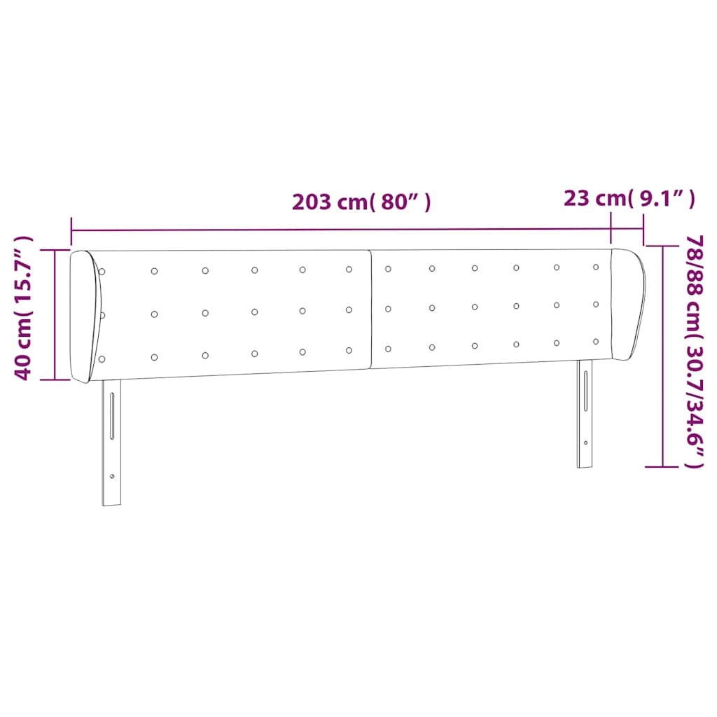 Κεφαλάρι με Πτερύγια Σκούρο Πράσινο 203x23x78/88 εκ. Βελούδινο - Pakobazaar