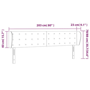 Κεφαλάρι με Πτερύγια Σκούρο Μπλε 203x23x78/88 εκ. Βελούδινο - PAKOBAZAAR