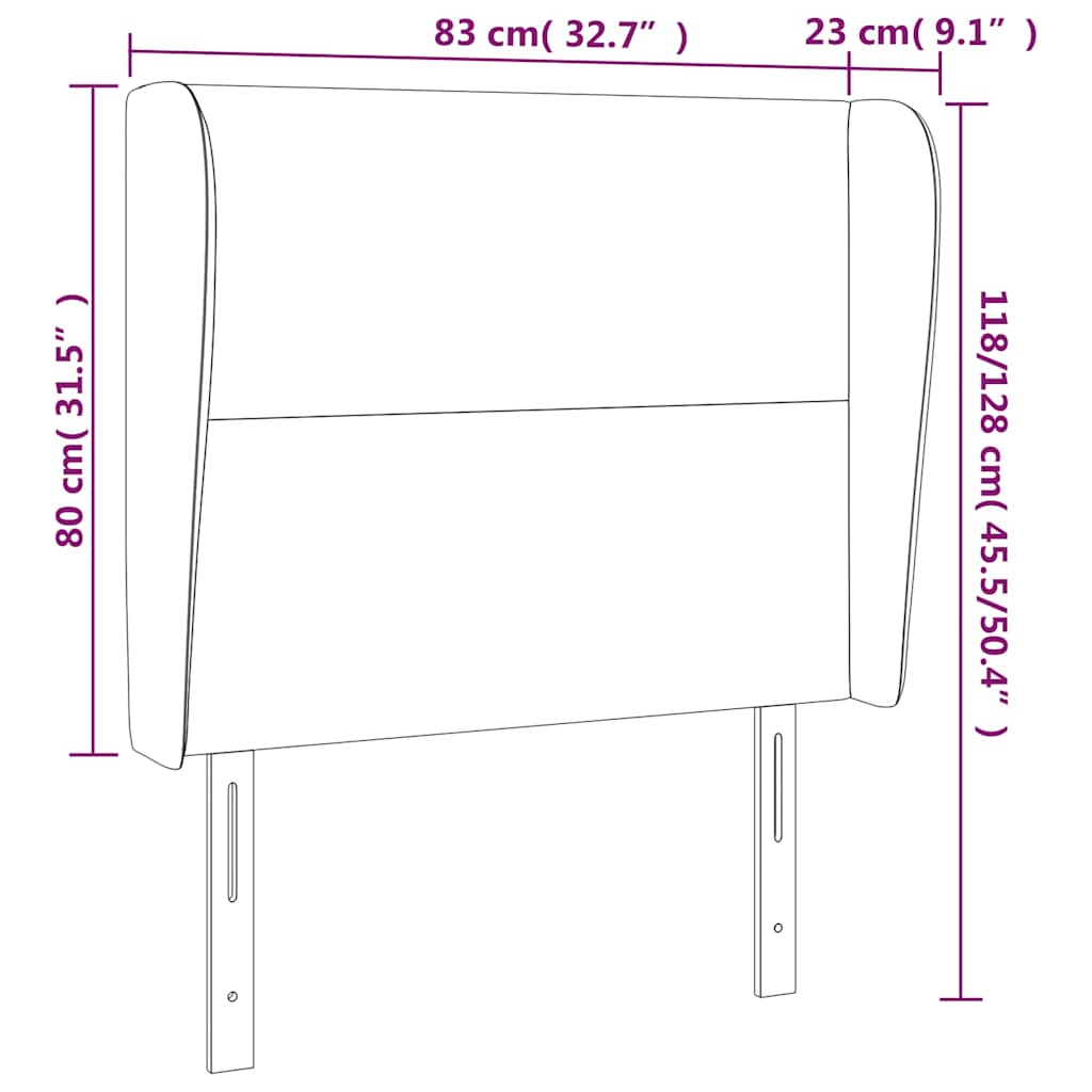 Κεφαλάρι με Πτερύγια Πράσινο 83x23x118/128 εκ. Υφασμάτινο - Pakobazaar