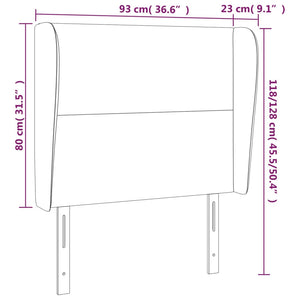 Κεφαλάρι με Πτερύγια Κρεμ 93 x 23 x 118/128 εκ. Υφασμάτινο - PAKOBAZAAR
