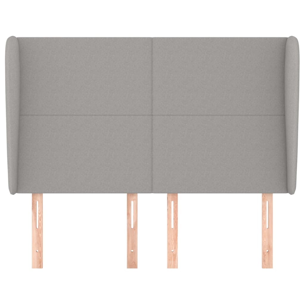 Κεφαλάρι με Πτερύγια Ανοιχτό Γκρι 147x23x118/128 εκ. Υφασμάτινο - PAKOBAZAAR