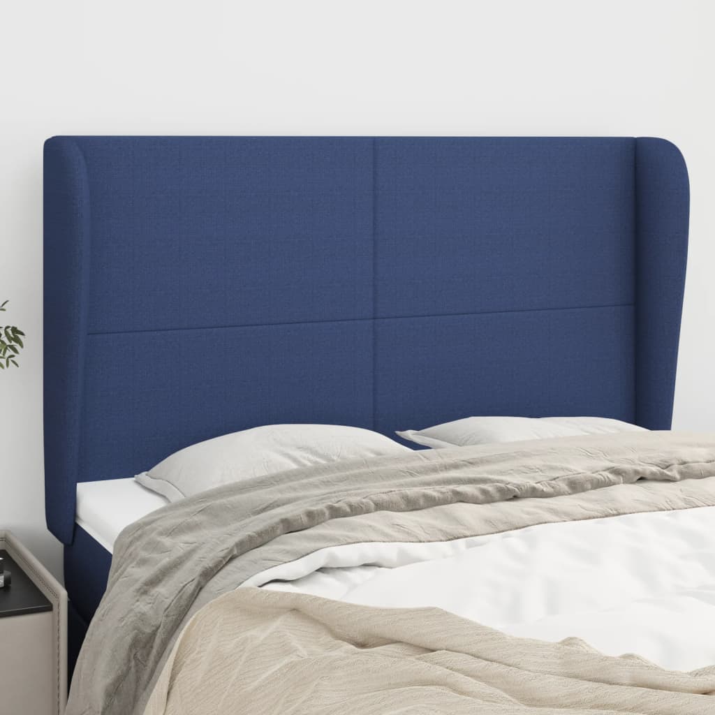Κεφαλάρι με Πτερύγια Μπλε 147x23x118/128 εκ. Υφασμάτινο - PAKOBAZAAR