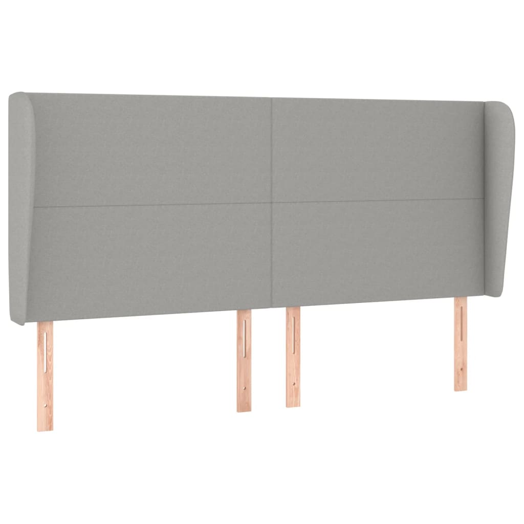 Κεφαλάρι με Πτερύγια Ανοιχτό Γκρι 163x23x118/128 εκ. Υφασμάτινο - PAKOBAZAAR