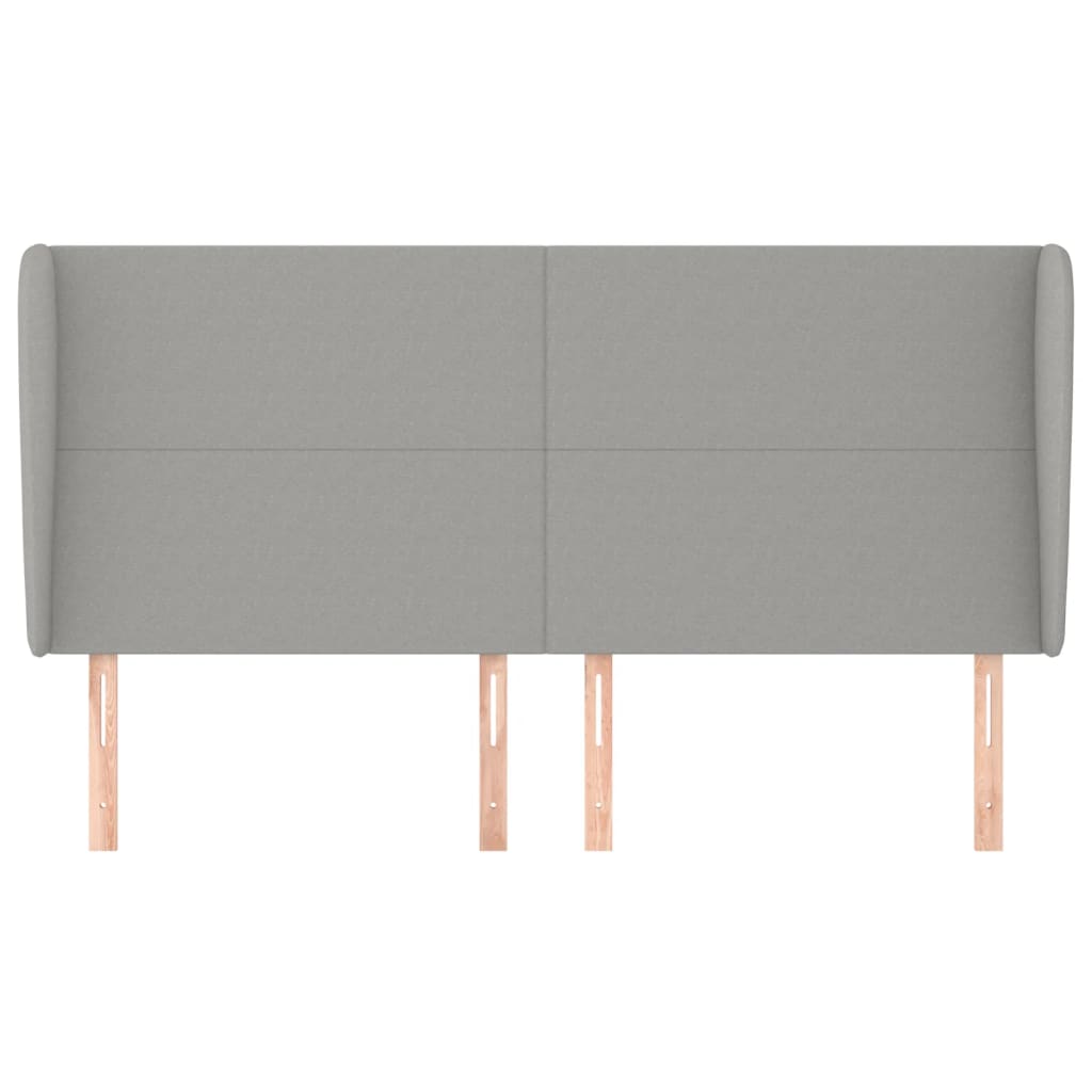 Κεφαλάρι με Πτερύγια Ανοιχτό Γκρι 163x23x118/128 εκ. Υφασμάτινο - PAKOBAZAAR