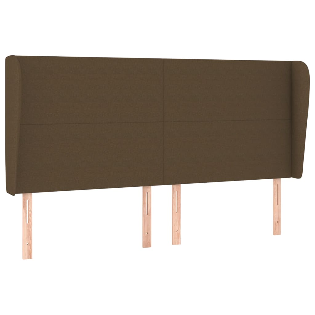 Κεφαλάρι με Πτερύγια Σκούρο Καφέ 163x23x118/128 εκ. Υφασμάτινο - PAKOBAZAAR