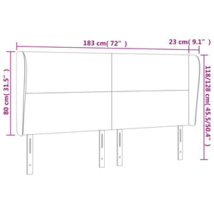 Κεφαλάρι με Πτερύγια Taupe 183x23x118/128 εκ. Υφασμάτινο