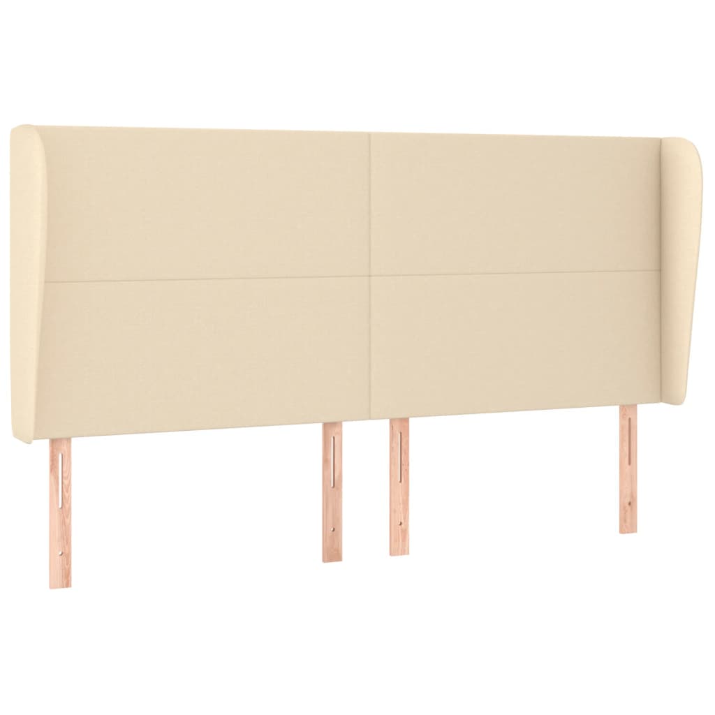 Κεφαλάρι με Πτερύγια Κρεμ 183x23x118/128 εκ. Υφασμάτινο