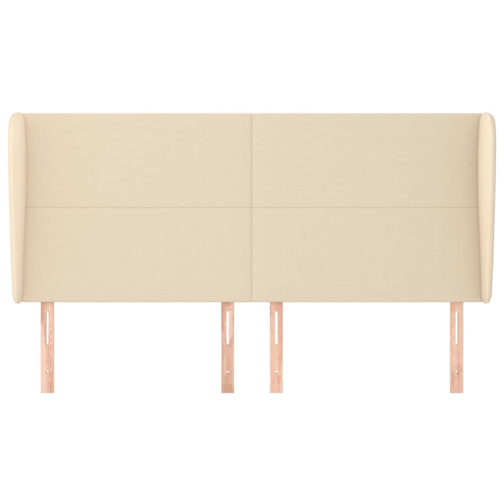 Κεφαλάρι με Πτερύγια Κρεμ 183x23x118/128 εκ. Υφασμάτινο