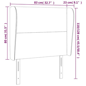 Κεφαλάρι με Πτερύγια Σκούρο Μπλε 83x23x118/128 εκ. Βελούδινο - Pakobazaar