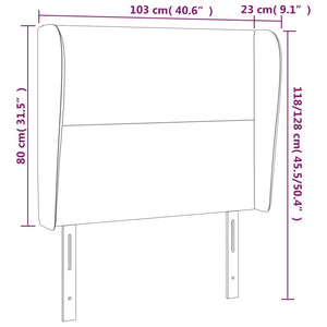 Κεφαλάρι με Πτερύγια Ροζ 103x23x118/128 εκ. Βελούδινο - PAKOBAZAAR