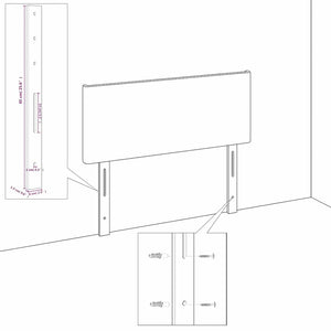 Κεφαλάρι με Πτερύγια Σκούρο Μπλε 163x23x118/128 εκ. Βελούδινο - Pakobazaar