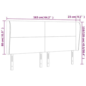 Κεφαλάρι με Πτερύγια Σκούρο Μπλε 163x23x118/128 εκ. Βελούδινο - Pakobazaar