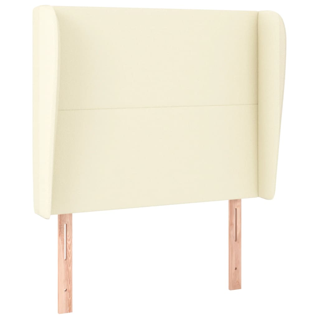 Κεφαλάρι με Πτερύγια Κρεμ 103x23x118/128 εκ. Συνθετικό Δέρμα