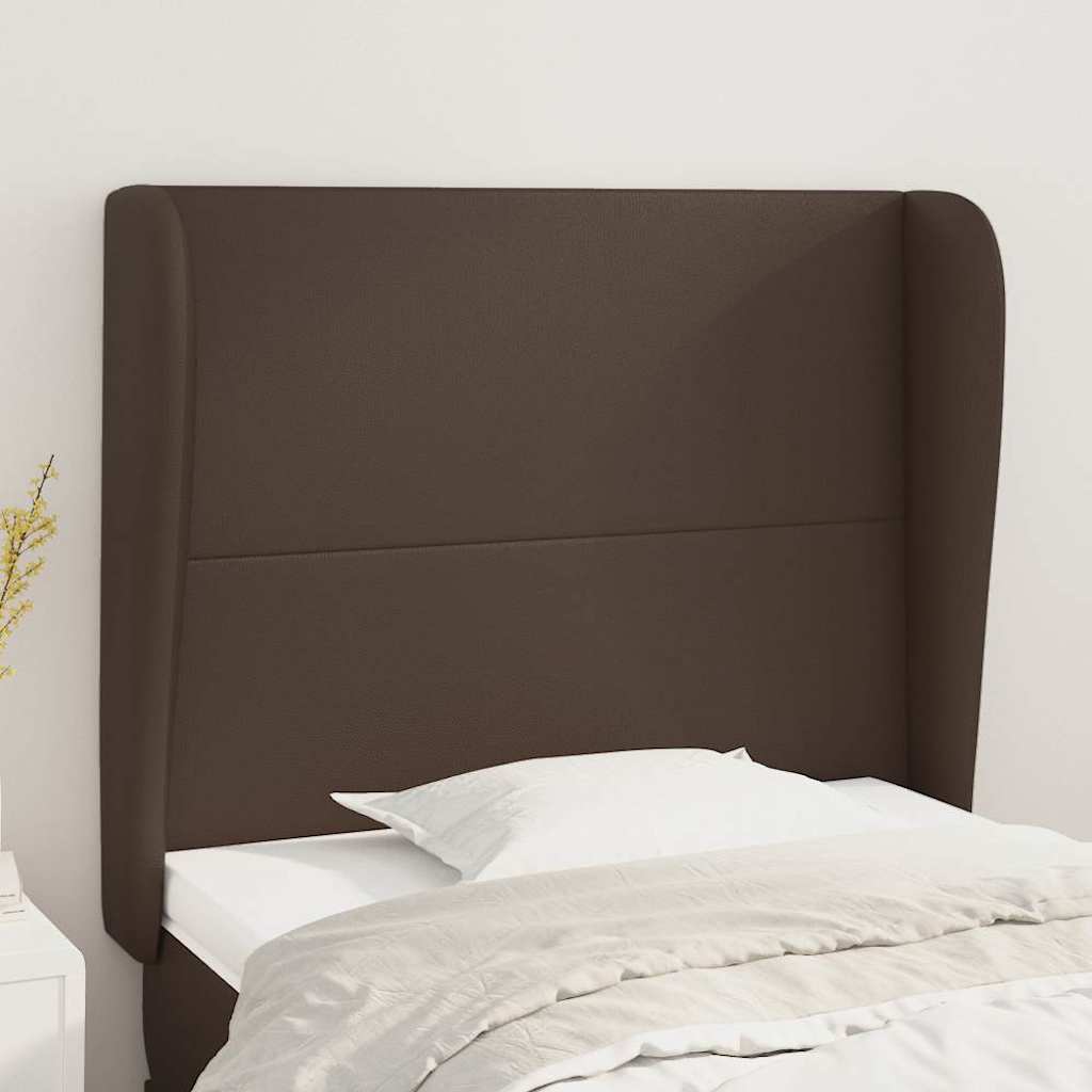 Κεφαλάρι με Πτερύγια Καφέ 103x23x118/128 εκ. Συνθετικό Δέρμα - Pakobazaar