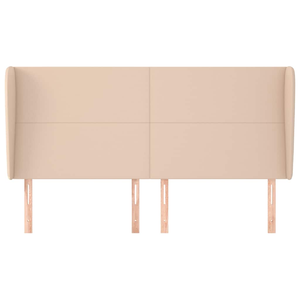 Κεφαλάρι με Πτερύγια Καπουτσίνο 163x23x118/128 εκ. Συνθ. Δέρμα