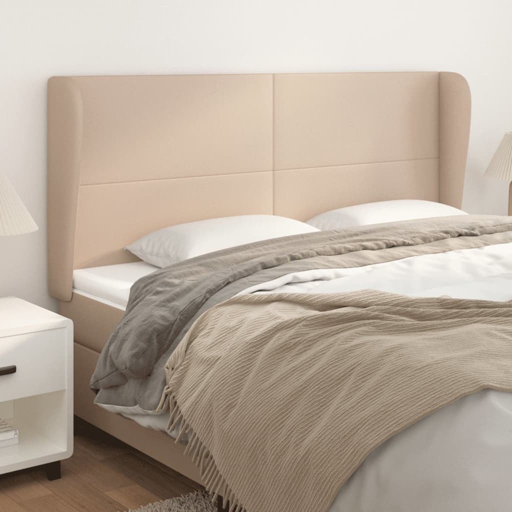 Κεφαλάρι με Πτερύγια Καπουτσίνο 183x23x118/128 εκ. Συνθ. Δέρμα