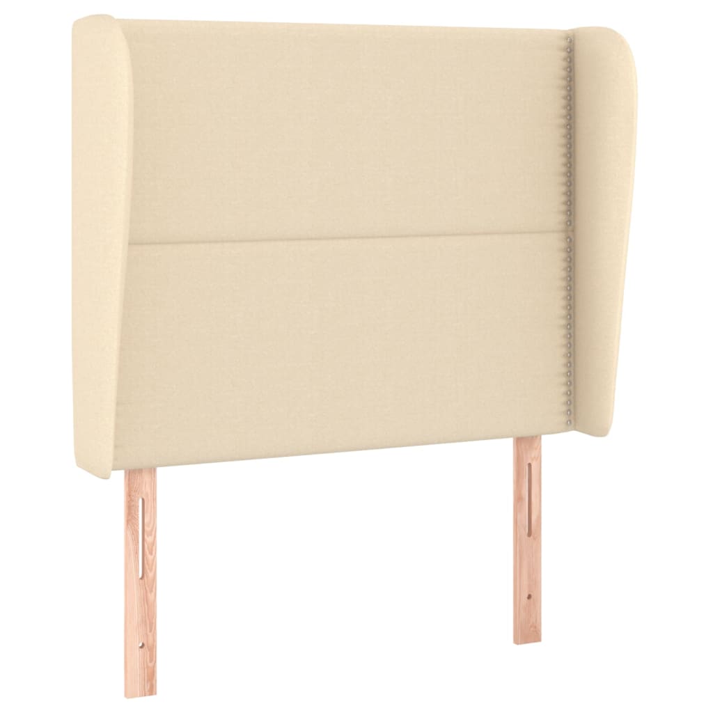 Κεφαλάρι με Πτερύγια Κρεμ 103x23x118/128 εκ. Υφασμάτινο