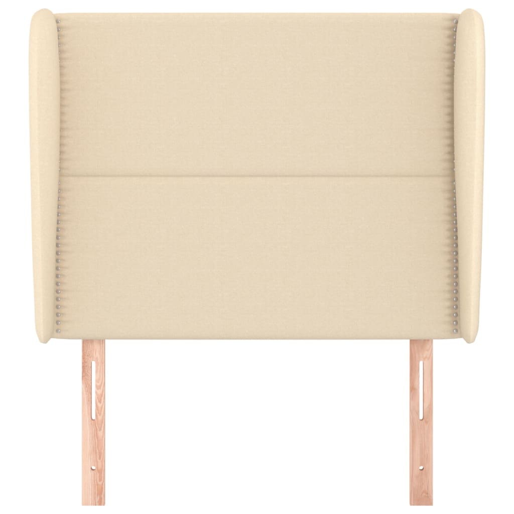 Κεφαλάρι με Πτερύγια Κρεμ 103x23x118/128 εκ. Υφασμάτινο