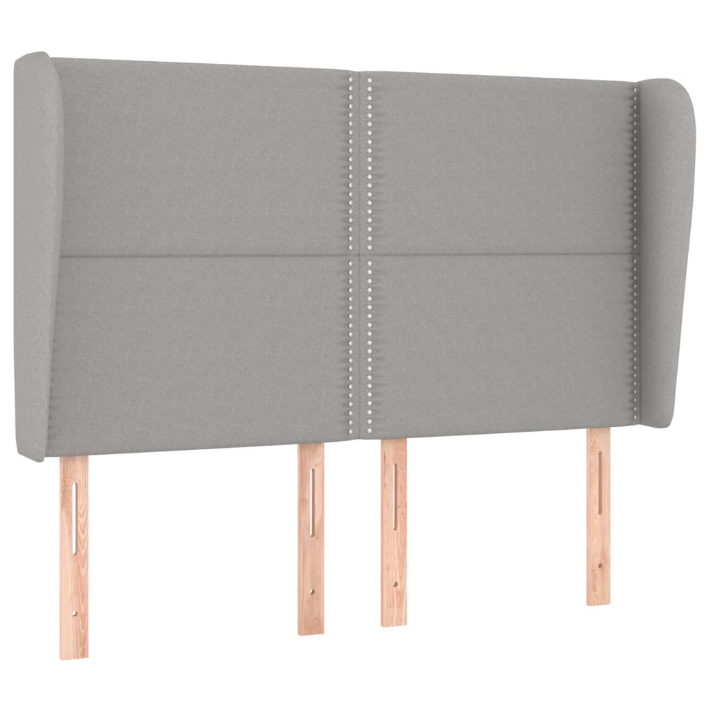 Κεφαλάρι με Πτερύγια Ανοιχτό Γκρι 147x23x118/128 εκ. Υφασμάτινο - Pakobazaar