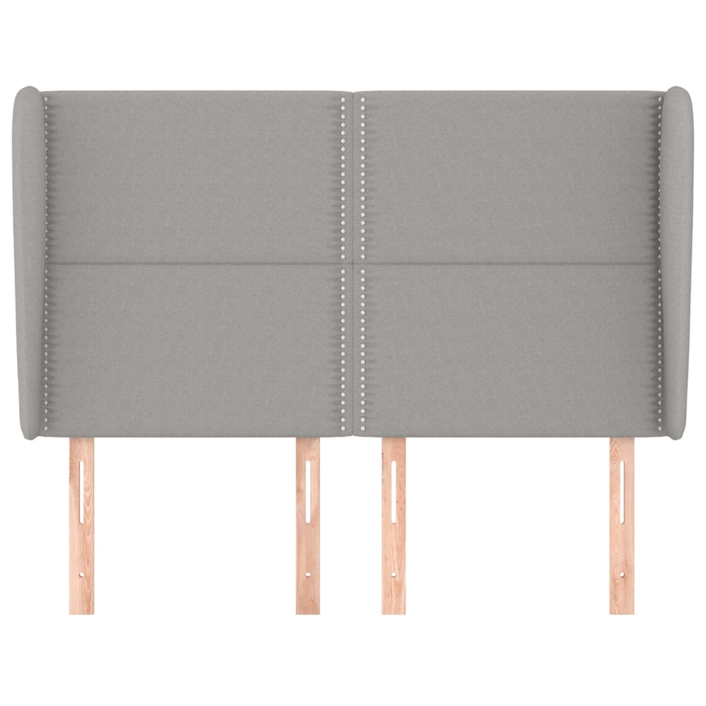 Κεφαλάρι με Πτερύγια Ανοιχτό Γκρι 147x23x118/128 εκ. Υφασμάτινο - Pakobazaar