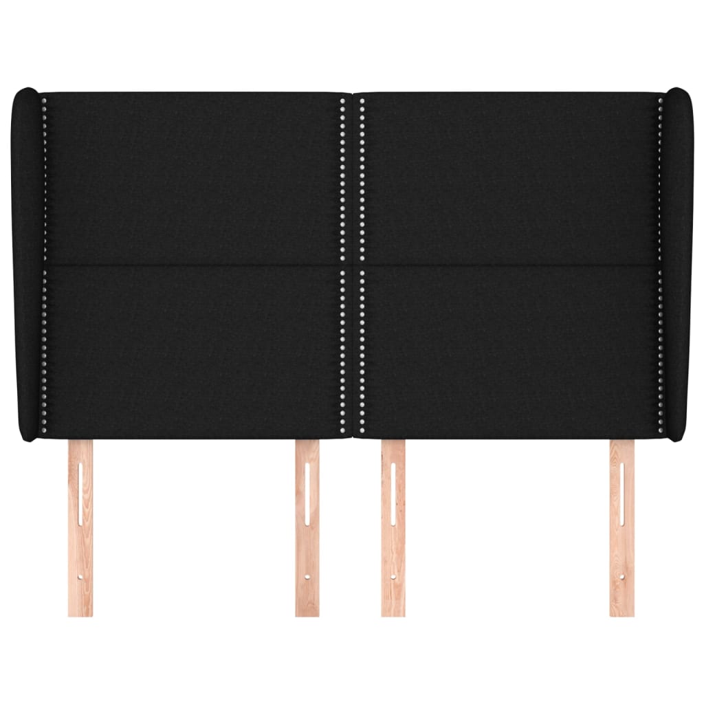 Κεφαλάρι με Πτερύγια Μαύρο 147x23x118/128 εκ. Υφασμάτινο