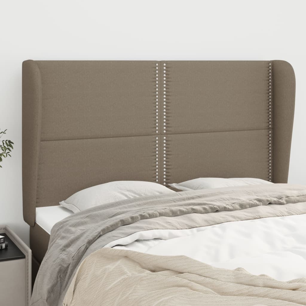 Κεφαλάρι με Πτερύγια Taupe 147x23x118/128 εκ. Υφασμάτινο - Pakobazaar
